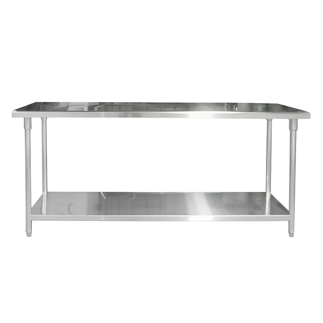 MESON CENTRO ITA WT 1500 4 INOX 150X80X85 CMS, REPISA Y PATAS EN ACERO GALVANIZADO